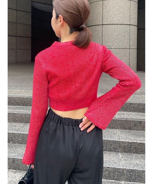 【セール】Vネックニットラメカーデ(ニット/セーター)|Stylevoice for xxx(スタイルヴォイスフォー) 【セール】Vネックニットラメカーデ(ニット/セーター)|Stylevoice for xxx(スタイルヴォイスフォー)