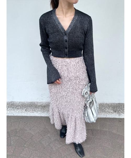 【セール】Vネックニットラメカーデ(ニット/セーター)|Stylevoice for xxx(スタイルヴォイスフォー) 【セール】Vネックニットラメカーデ(ニット/セーター)|Stylevoice for xxx(スタイルヴォイスフォー)