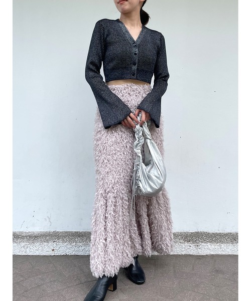 【セール】Vネックニットラメカーデ(ニット/セーター)|Stylevoice for xxx(スタイルヴォイスフォー) 【セール】Vネックニットラメカーデ(ニット/セーター)|Stylevoice for xxx(スタイルヴォイスフォー)
