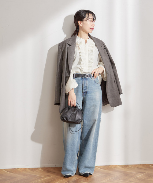 journal standard L'essage(ジャーナルスタンダードレサージュ)の「プリーツフリルブラウス(シャツ/ブラウス・レディース・ライトグレー/アイボリー/ブラック・FREE)」の13枚目の写真