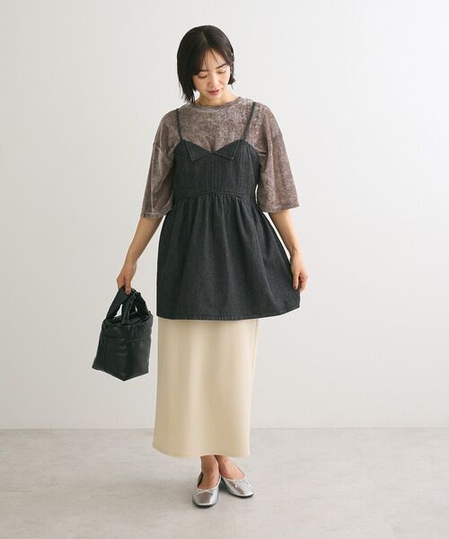 Sugar spoon(シュガースプーン)の「・SUGAR SPOON デニムキャミチュニック(チュニック・レディース・ブラック/インディゴブルー・FREE)」の4枚目の写真