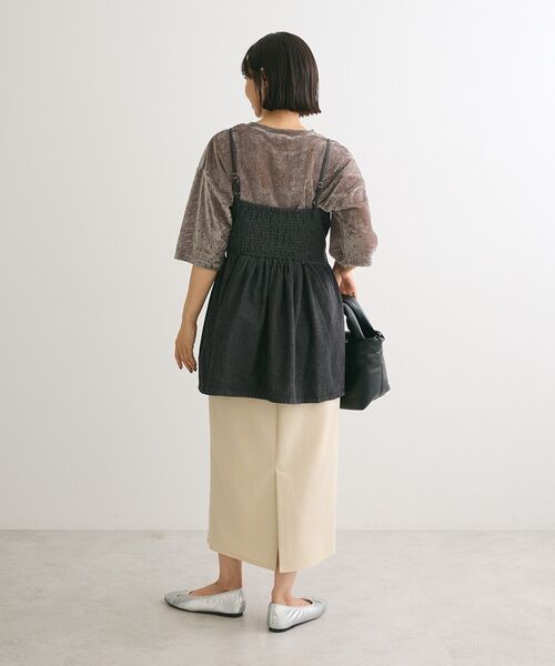 Sugar spoon(シュガースプーン)の「・SUGAR SPOON デニムキャミチュニック(チュニック・レディース・ブラック/インディゴブルー・FREE)」の6枚目の写真