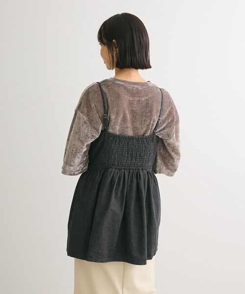 Sugar spoon(シュガースプーン)の「・SUGAR SPOON デニムキャミチュニック(チュニック・レディース・ブラック/インディゴブルー・FREE)」の9枚目の写真