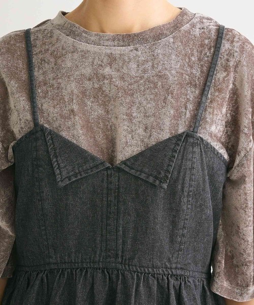 Sugar spoon(シュガースプーン)の「・SUGAR SPOON デニムキャミチュニック(チュニック・レディース・ブラック/インディゴブルー・FREE)」の10枚目の写真