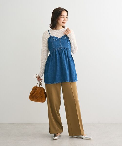 Sugar spoon(シュガースプーン)の「・SUGAR SPOON デニムキャミチュニック(チュニック・レディース・ブラック/インディゴブルー・FREE)」の12枚目の写真