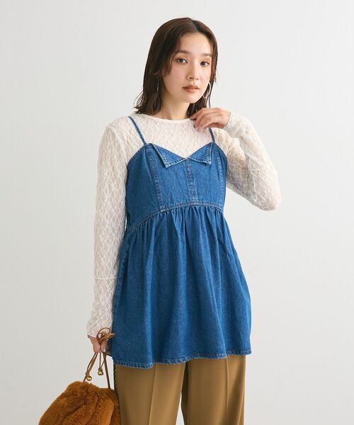 Sugar spoon(シュガースプーン)の「・SUGAR SPOON デニムキャミチュニック(チュニック・レディース・ブラック/インディゴブルー・FREE)」の15枚目の写真