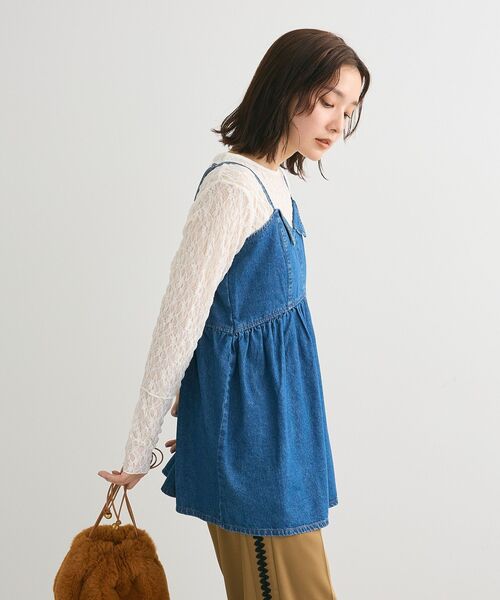 Sugar spoon(シュガースプーン)の「・SUGAR SPOON デニムキャミチュニック(チュニック・レディース・ブラック/インディゴブルー・FREE)」の16枚目の写真