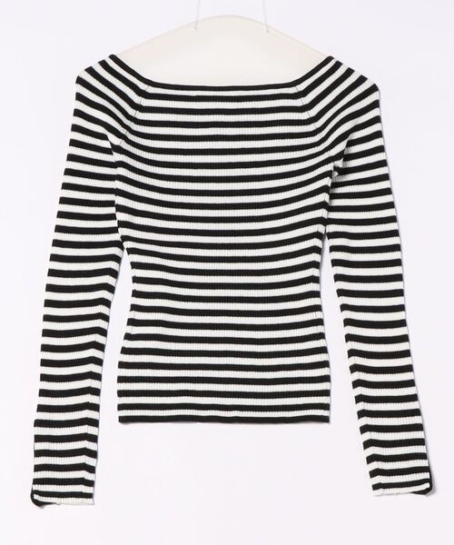 ROYAL PARTY（ロイヤルパーティー）の「ウォッシャブルオープンネック長袖ニットトップス（ニット/セーター・レディース・ブラック/マルチ/ボルドー/ブルー/オフホワイト・FREE）」の22枚目の写真