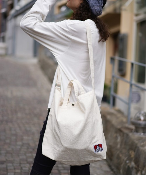 BEN DAVIS(ベンデイビス)の「【BEN DAVIS】2WAY SHOULDER TOTE BAG(ショルダーバッグ・メンズ・ブラック/ナチュラル・FREE)」の2枚目の写真