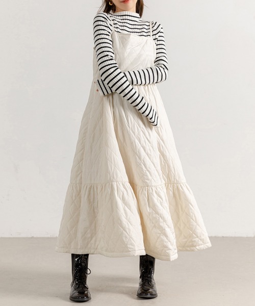 \\極美品！試着のみ✨//CPG キルティングジャケット✖️スカートセット clear（クリア）の「ハートキルティングミニスカート[セットアップ可能