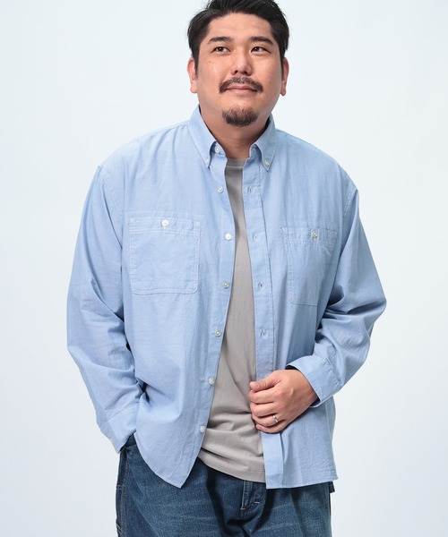 【セール】B＆T CLUB ボタンダウン シャンブレー ワークシャツ（シャツ/ブラウス）｜B&T CLUB（ビーティークラブ）