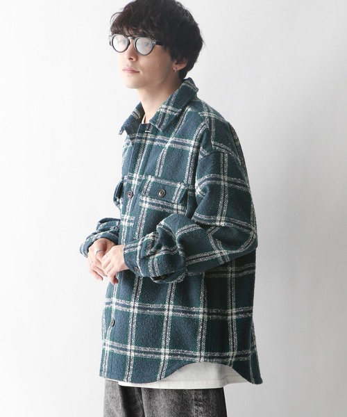 RAGEBLUE（レイジブルー）の「ツイードオーバーサイズチェックシャツ（シャツ/ブラウス・メンズ・ホワイト系その他/ブルー系その他・MEDIUM/LARGE）」の7枚目の写真