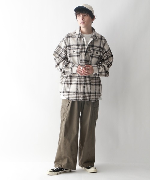 RAGEBLUE（レイジブルー）の「ツイードオーバーサイズチェックシャツ（シャツ/ブラウス・メンズ・ホワイト系その他/ブルー系その他・MEDIUM/LARGE）」の8枚目の写真