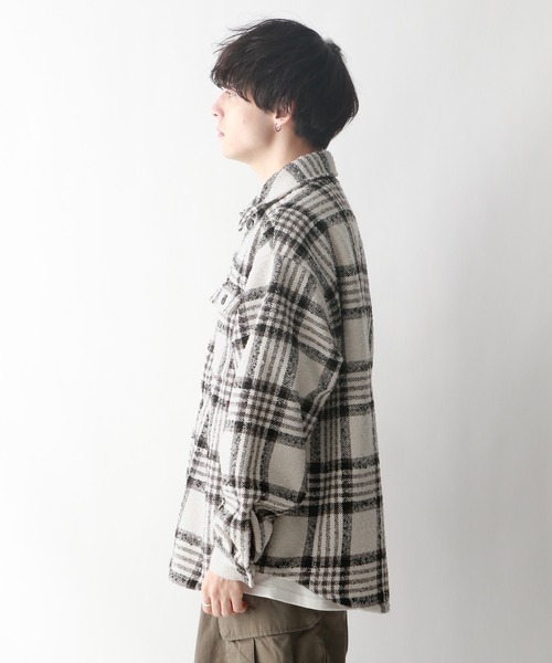 RAGEBLUE（レイジブルー）の「ツイードオーバーサイズチェックシャツ（シャツ/ブラウス・メンズ・ホワイト系その他/ブルー系その他・MEDIUM/LARGE）」の16枚目の写真