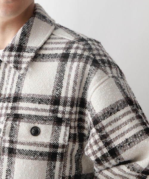 RAGEBLUE（レイジブルー）の「ツイードオーバーサイズチェックシャツ