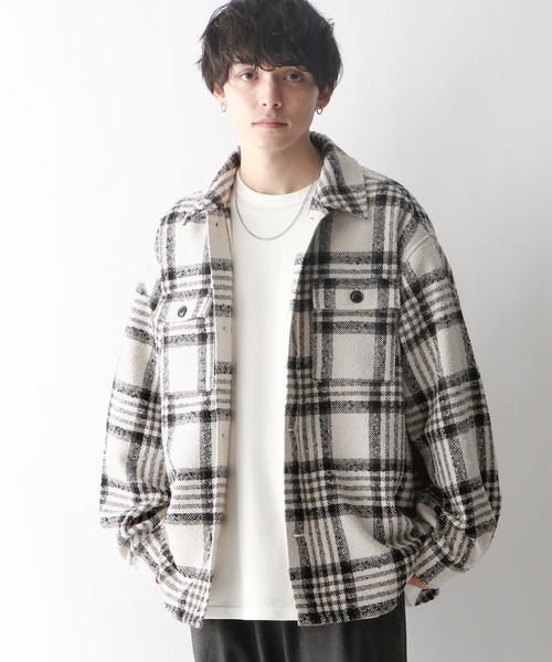 RAGEBLUE（レイジブルー）の「ツイードオーバーサイズチェックシャツ（シャツ/ブラウス・メンズ・ホワイト系その他/ブルー系その他・MEDIUM/LARGE）」の14枚目の写真