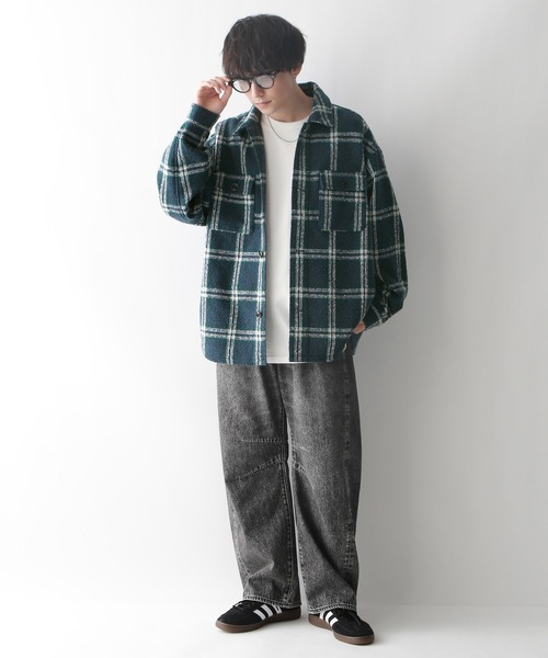 RAGEBLUE（レイジブルー）の「ツイードオーバーサイズチェックシャツ（シャツ/ブラウス・メンズ・ホワイト系その他/ブルー系その他・MEDIUM/LARGE）」の3枚目の写真