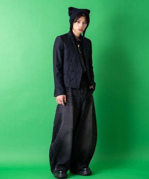 an meets zakka（アンミツザッカ）の「an meets zakka ネコ耳イヤーフラップファーニットキャップ / メンズ レディース ユニセックス フード 帽子 猫耳 耳付き ニット帽 ファーハット 耳当て（ニットキャップ/ビーニー・メンズ・グレー/ホワイト/ブラック/ブラウン・ONESIZE）」の10枚目の写真