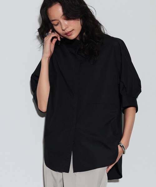 GALLEST(ギャレスト)の「◆タックスリーブフォルムシャツ(シャツ/ブラウス・レディース・ボルドー/ベージュ/ブラック・38)」の2枚目の写真