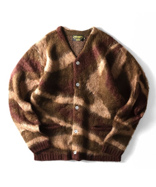 カーディガン HOUSTON / MOHAIR TOUCH CARDIGAN (MARBLE)マーブル柄 モヘアタッチ 起毛 ニット カーディガン / HOUSTON（ヒューストン）の「［UNIVERD72/ユニバード］MARBLE