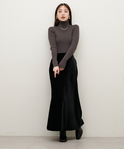 花柄ベロアスカート（スカート）｜natural couture（ナチュラル