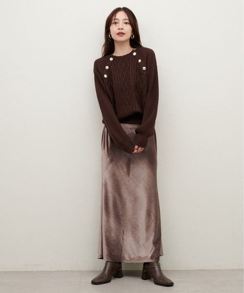 花柄ベロアスカート（スカート）｜natural couture（ナチュラル