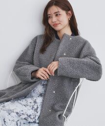 index | ブークレノーカラーミドルコート【洗える】(ノーカラーコート)