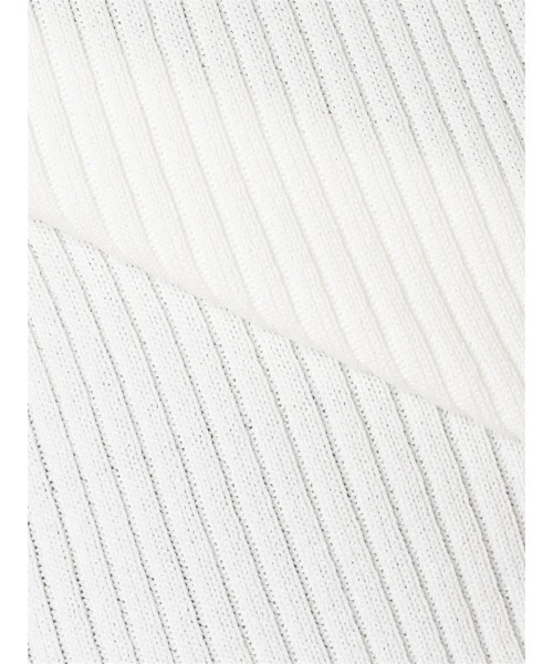 SUIT SQUARE（スーツスクエア）の「ハートネックリブニット 半袖 ハンドウォッシュ ドライレーヨン 無地（ニット/セーター・レディース・ベージュ/ホワイト/ブラウン・38(9号)）」の11枚目の写真