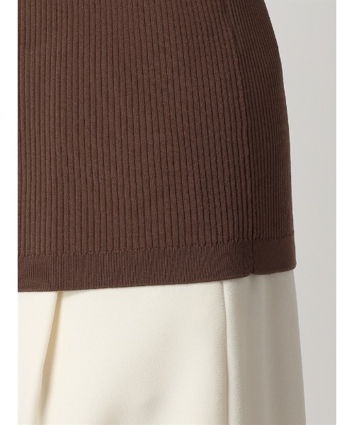 SUIT SQUARE（スーツスクエア）の「ハートネックリブニット 半袖 ハンドウォッシュ ドライレーヨン 無地（ニット/セーター・レディース・ベージュ/ホワイト/ブラウン・38(9号)）」の20枚目の写真