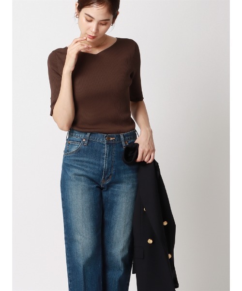 ハートネック半袖リブニット ハートネック半袖リブニット | PROPORTION BODY DRESSING
