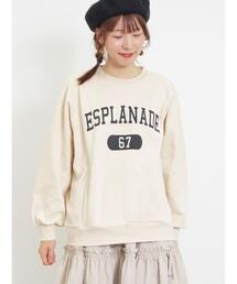 Samansa Mos2 | ロゴプリントゆるスウェット(Tシャツ/カットソー)