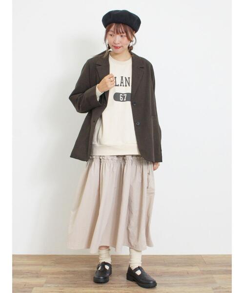 Samansa Mos2(サマンサ モスモス)の「ロゴプリントゆるスウェット(Tシャツ/カットソー・レディース・チャコールグレー/パープル/ベージュ/グリーン・F)」の13枚目の写真