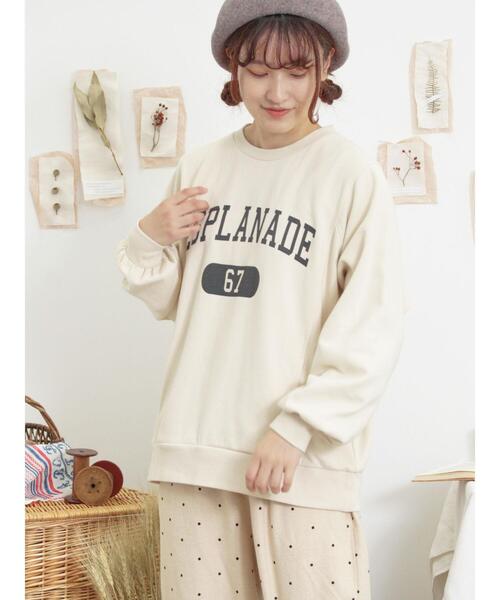 Samansa Mos2(サマンサ モスモス)の「ロゴプリントゆるスウェット(Tシャツ/カットソー・レディース・チャコールグレー/パープル/ベージュ/グリーン・F)」の16枚目の写真