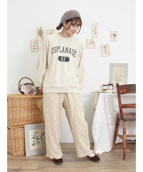 Samansa Mos2(サマンサ モスモス)の「ロゴプリントゆるスウェット(Tシャツ/カットソー・レディース・チャコールグレー/パープル/ベージュ/グリーン・F)」の18枚目の写真