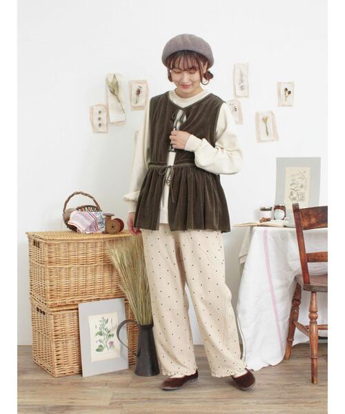 Samansa Mos2(サマンサ モスモス)の「ロゴプリントゆるスウェット(Tシャツ/カットソー・レディース・チャコールグレー/パープル/ベージュ/グリーン・F)」の22枚目の写真