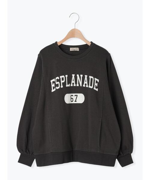 Samansa Mos2(サマンサ モスモス)の「ロゴプリントゆるスウェット(Tシャツ/カットソー・レディース・チャコールグレー/パープル/ベージュ/グリーン・F)」の5枚目の写真