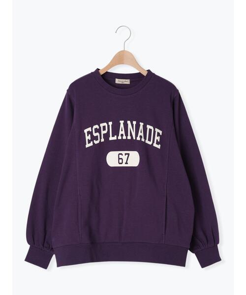 Samansa Mos2(サマンサ モスモス)の「ロゴプリントゆるスウェット(Tシャツ/カットソー・レディース・チャコールグレー/パープル/ベージュ/グリーン・F)」の6枚目の写真