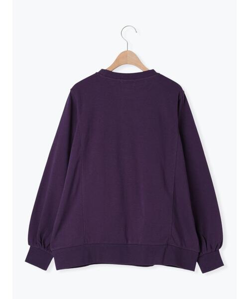 Samansa Mos2(サマンサ モスモス)の「ロゴプリントゆるスウェット(Tシャツ/カットソー・レディース・チャコールグレー/パープル/ベージュ/グリーン・F)」の7枚目の写真