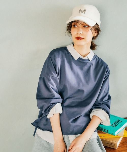 studio CLIP（スタディオクリップ）の「【一部店舗先行発売】オーガニックコットンワイドプルオーバー（Tシャツ/カットソー・レディース・オフホワイト/ライトグリーン/ネイビー/ピンク・FREE）」の4枚目の写真