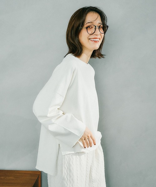 studio CLIP（スタディオクリップ）の「【一部店舗先行発売】オーガニックコットンワイドプルオーバー（Tシャツ/カットソー・レディース・オフホワイト/ライトグリーン/ネイビー/ピンク・FREE）」の21枚目の写真