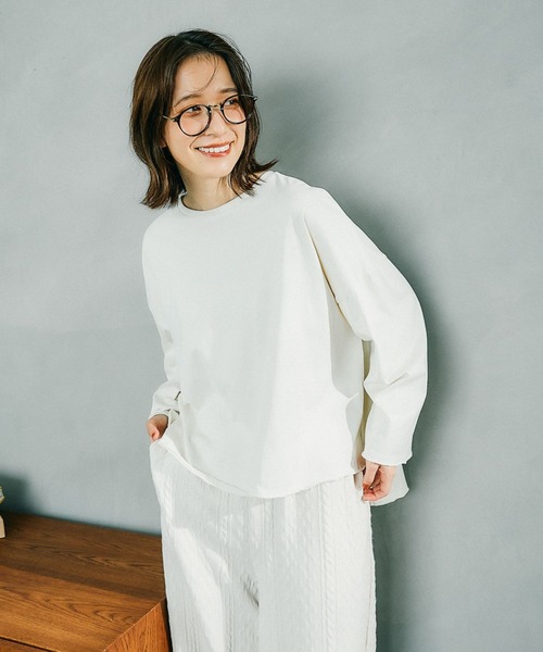 studio CLIP（スタディオクリップ）の「【一部店舗先行発売】オーガニックコットンワイドプルオーバー（Tシャツ/カットソー・レディース・オフホワイト/ライトグリーン/ネイビー/ピンク・FREE）」の22枚目の写真