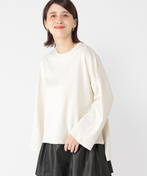 studio CLIP（スタディオクリップ）の「【一部店舗先行発売】オーガニックコットンワイドプルオーバー（Tシャツ/カットソー・レディース・オフホワイト/ライトグリーン/ネイビー/ピンク・FREE）」の5枚目の写真