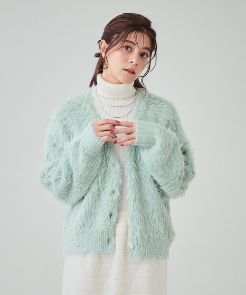 Cutie Blonde(キューティーブロンド)の「◆フェザー調ニットカーディガン(カーディガン/ボレロ・レディース・アイボリー/ブラック/ライトブルー・00)」の20枚目の写真