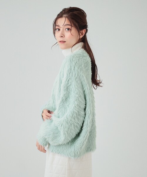 Cutie Blonde(キューティーブロンド)の「◆フェザー調ニットカーディガン(カーディガン/ボレロ・レディース・アイボリー/ブラック/ライトブルー・00)」の21枚目の写真