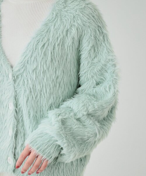 Cutie Blonde(キューティーブロンド)の「◆フェザー調ニットカーディガン(カーディガン/ボレロ・レディース・アイボリー/ブラック/ライトブルー・00)」の16枚目の写真