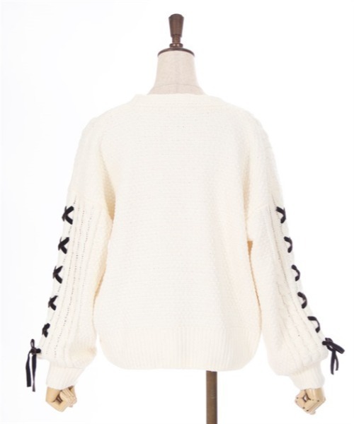 axes femme(アクシーズファム)の「編上モールヤーンニットカーディガン(カーディガン/ボレロ・レディース・キナリ/ミント/ワイン・FREE)」の13枚目の写真