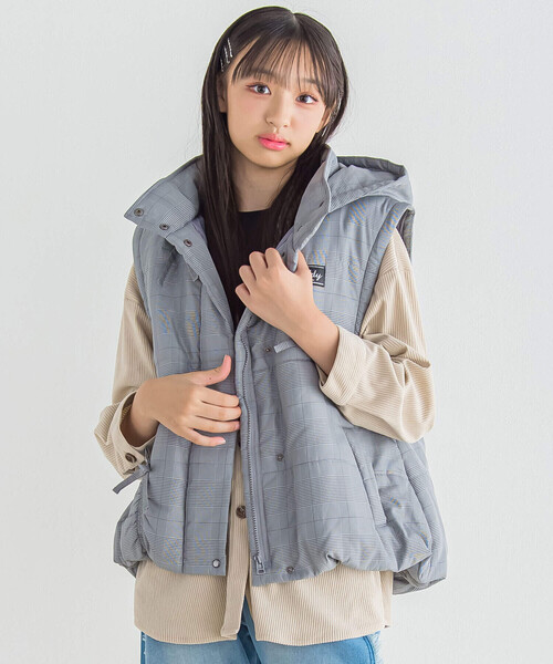 セール】【 ニコ☆プチ 掲載 】リボンフード付き2way中わたアウター  