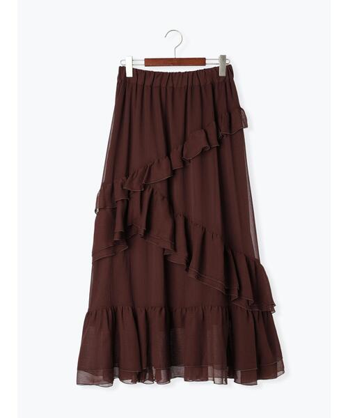 Te chichi（テチチ）の「ラッフルフリルアシンメトリーティアードスカート（スカート・レディース・ベージュ/ブラウン・F）」の20枚目の写真