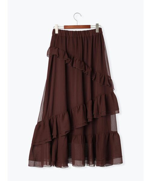 Te chichi（テチチ）の「ラッフルフリルアシンメトリーティアードスカート（スカート・レディース・ベージュ/ブラウン・F）」の21枚目の写真