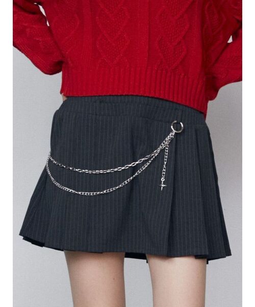 EMODA（エモダ）の「レイヤーチェーンベルトスカート（スカート・レディース・ネイビー/グレー/ブラック・SMALL/MEDIUM）」の4枚目の写真